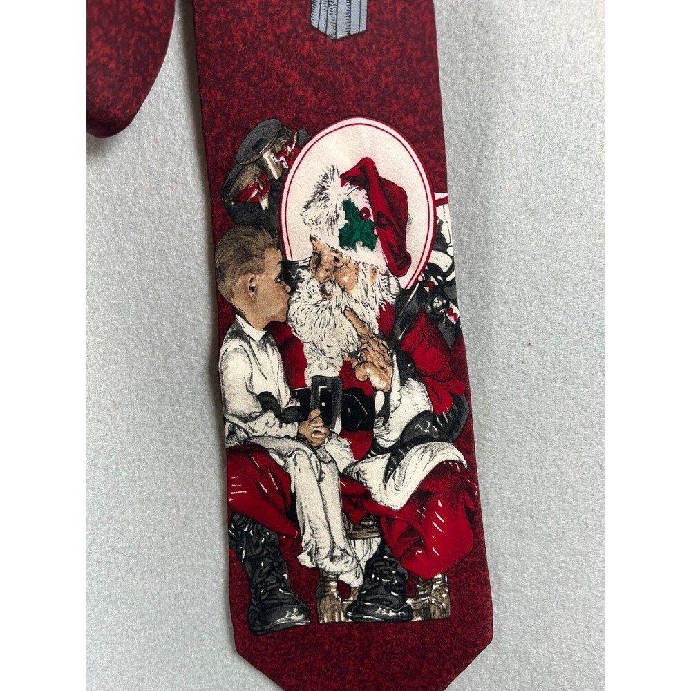 Saturday Evening Post Tie 1996  Vintage Santa Presents Silk Tie